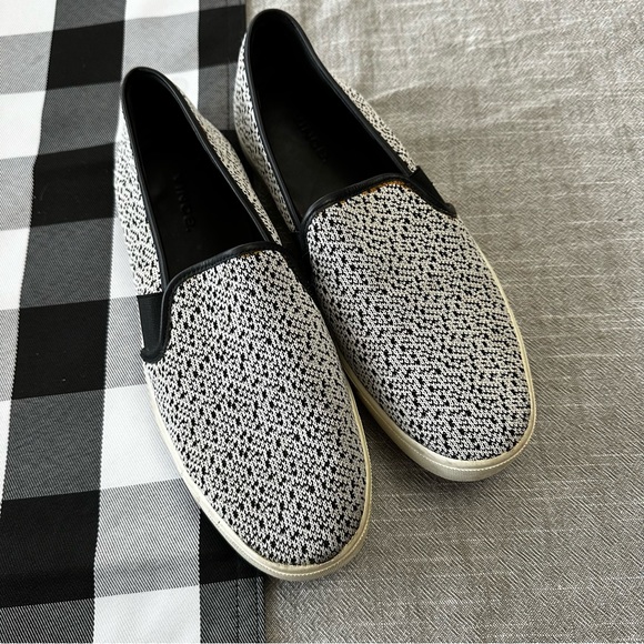 Vince Blair Slip On Shoe in Black and White Knit - Picture 3 of 8